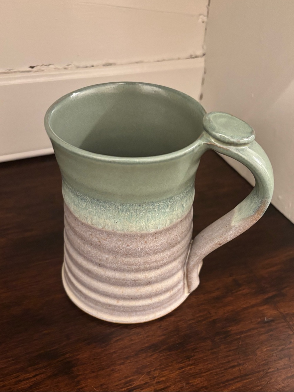 Cathey Chet of Muddy Llama Pottery Ceramic Stoneware Mug Earth Tones Signed